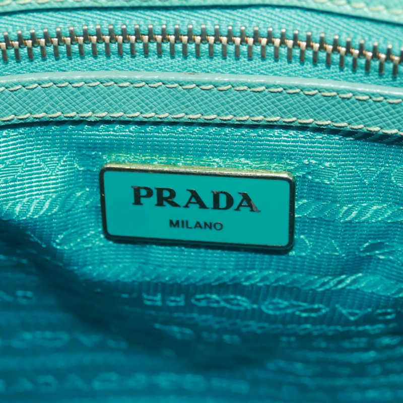【日本直送】PRADA 手提包 Safiano 皮革 2way 金色 祖母綠 Auth am10595V-20