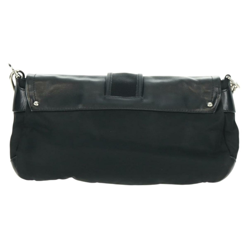 【日本直送】PRADA 單肩包 尼龍皮革 黑色 銀色 正品 am10628V-1