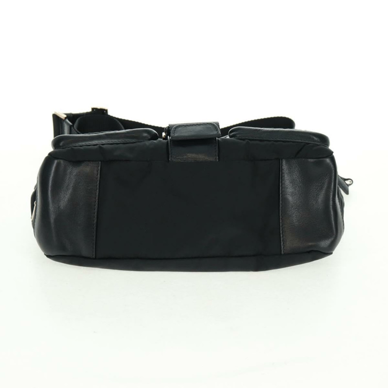 【日本直送】PRADA 單肩包 尼龍皮革 黑色 銀色 正品 am10628V-4