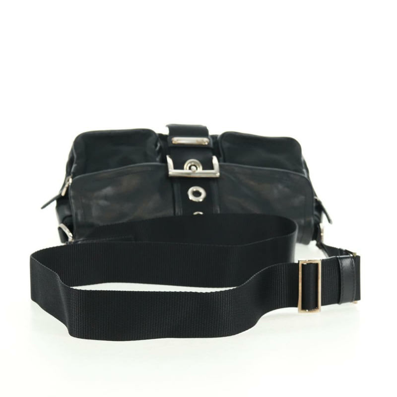 【日本直送】PRADA 單肩包 尼龍皮革 黑色 銀色 正品 am10628V-6