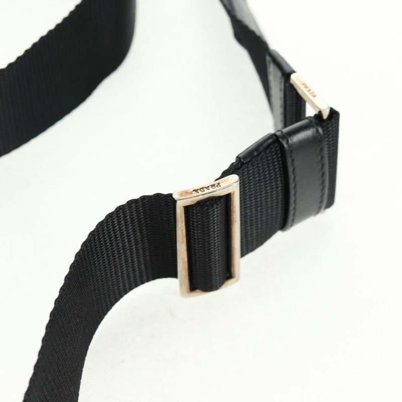 【日本直送】PRADA 單肩包 尼龍皮革 黑色 銀色 正品 am10628V-13