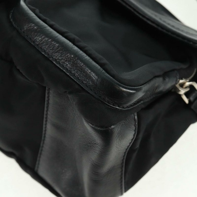 【日本直送】PRADA 單肩包 尼龍皮革 黑色 銀色 正品 am10628V-15