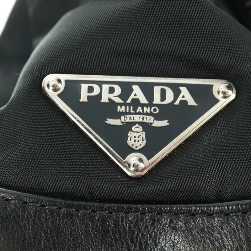 【日本直送】PRADA 單肩包 尼龍皮革 黑色 銀色 正品 am10628V-18
