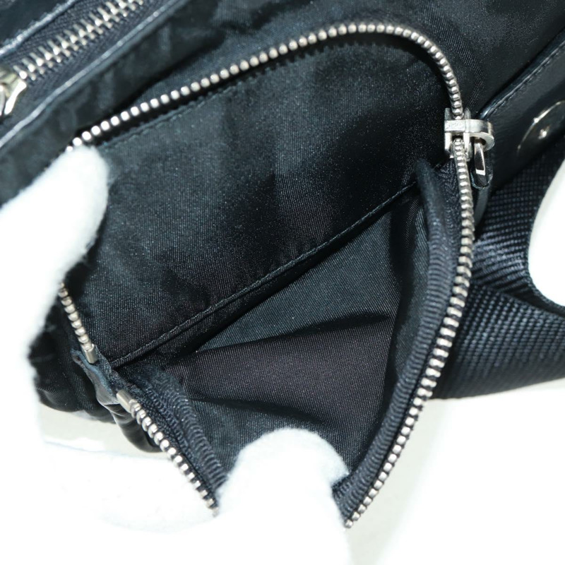 【日本直送】PRADA 單肩包 尼龍皮革 黑色 銀色 正品 am10628V-22