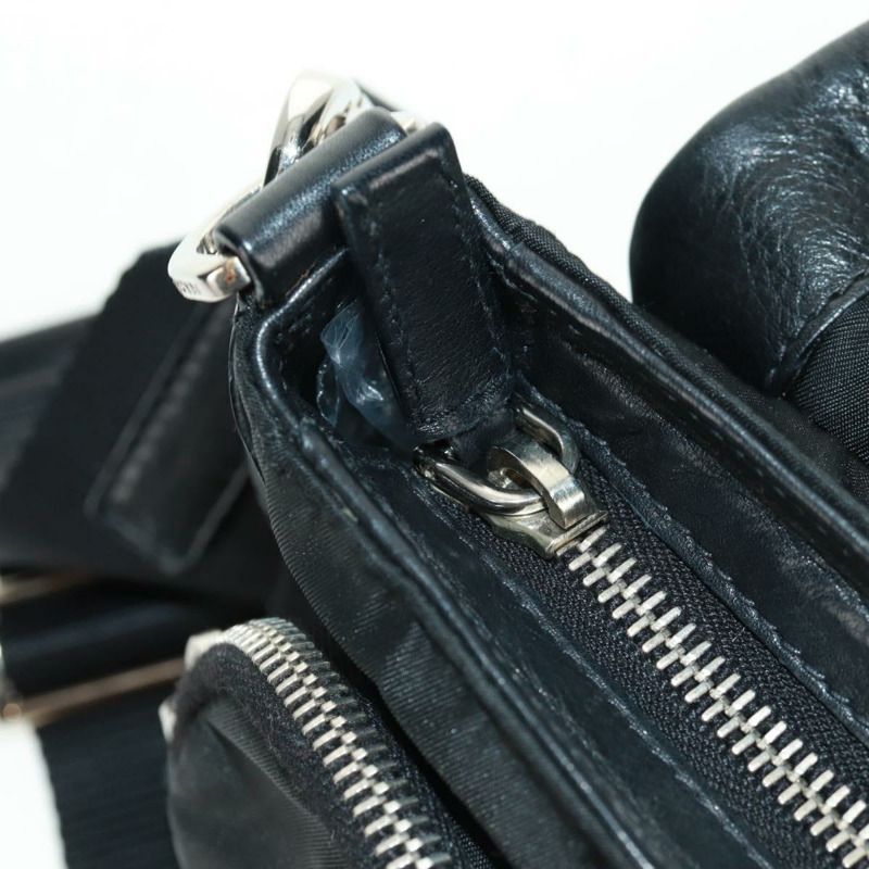 【日本直送】PRADA 單肩包 尼龍皮革 黑色 銀色 正品 am10628V-23