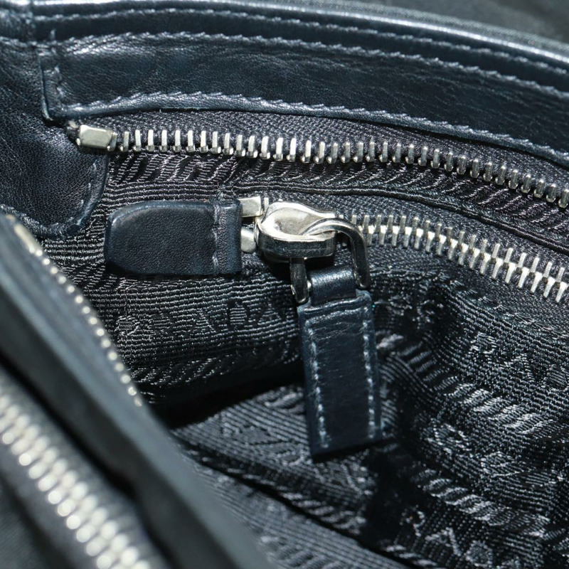 【日本直送】PRADA 單肩包 尼龍皮革 黑色 銀色 正品 am10628V-27