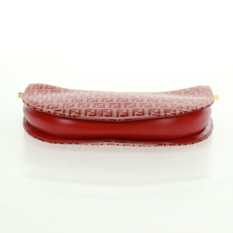 【日本直送】FENDI Zucchino帆布鏈單肩包 紅色金色 正品 168217V-4