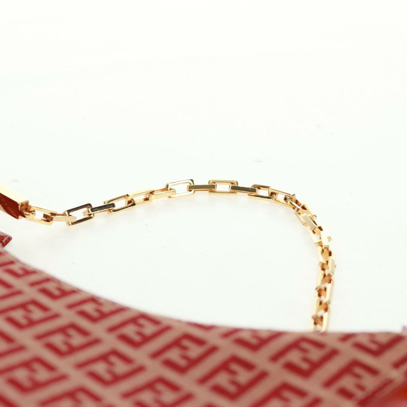 【日本直送】FENDI Zucchino帆布鏈單肩包 紅色金色 正品 168217V-7