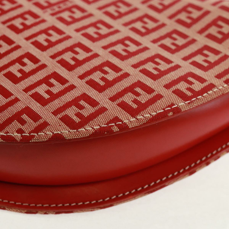 【日本直送】FENDI Zucchino帆布鏈單肩包 紅色金色 正品 168217V-14