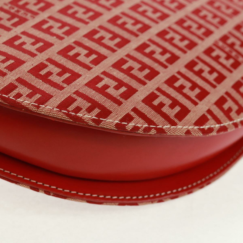 【日本直送】FENDI Zucchino帆布鏈單肩包 紅色金色 正品 168217V-15
