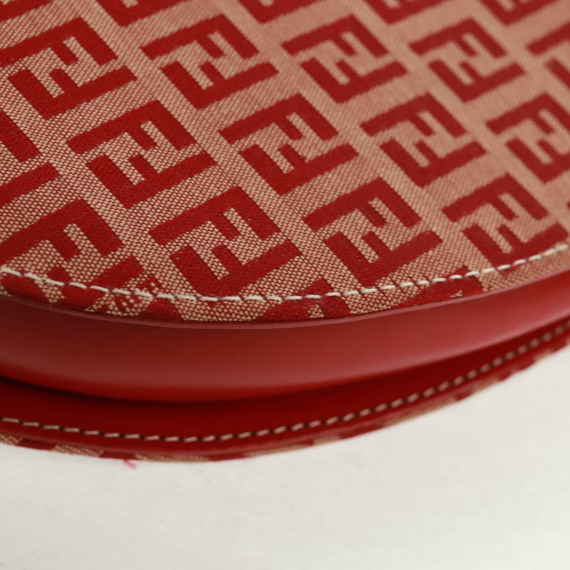 【日本直送】FENDI Zucchino帆布鏈單肩包 紅色金色 正品 168217V-16