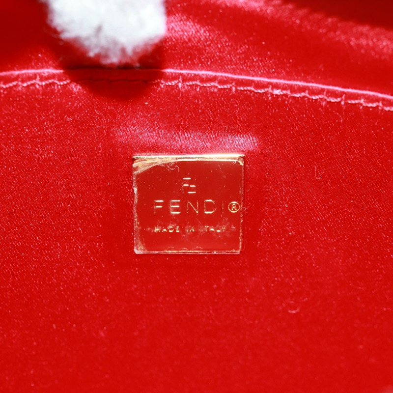 【日本直送】FENDI Zucchino帆布鏈單肩包 紅色金色 正品 168217V-18