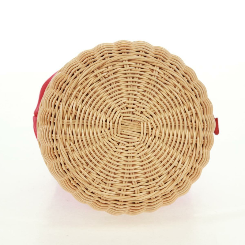 【日本直送】PRADA 草編帆布米紅色單肩包 正品 167958V-4