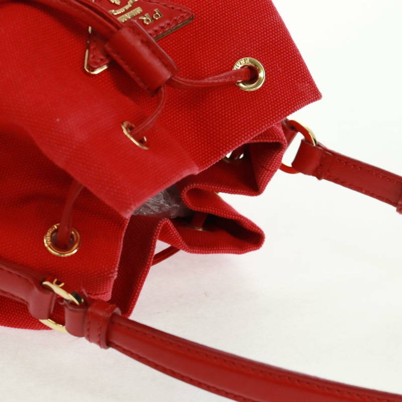 【日本直送】PRADA 草編帆布米紅色單肩包 正品 167958V-5
