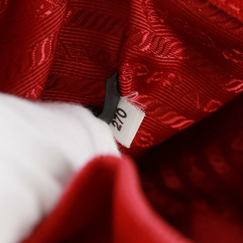 【日本直送】PRADA 草編帆布米紅色單肩包 正品 167958V-10