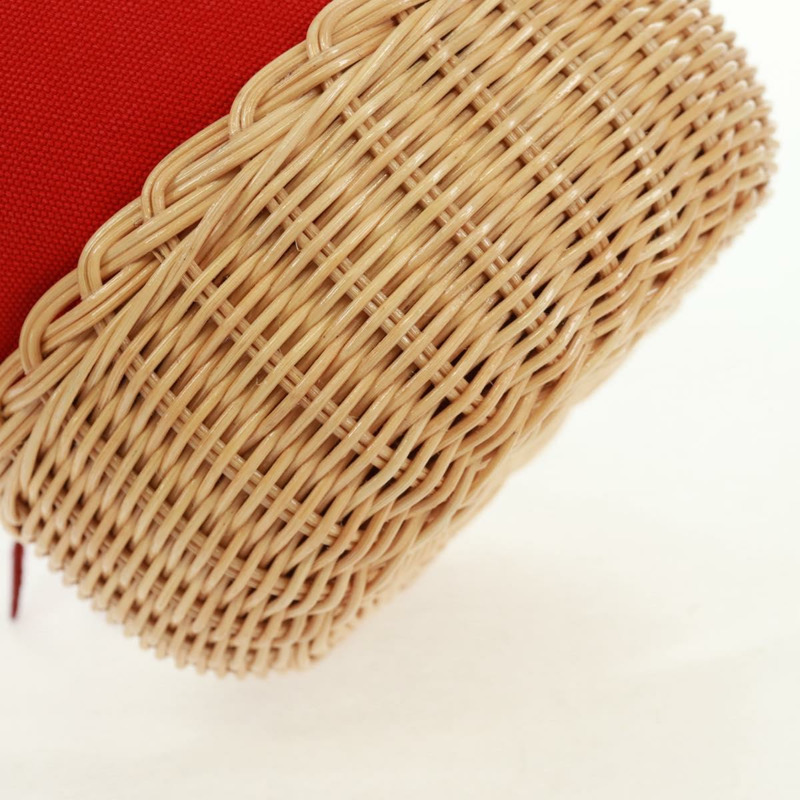 【日本直送】PRADA 草編帆布米紅色單肩包 正品 167958V-14