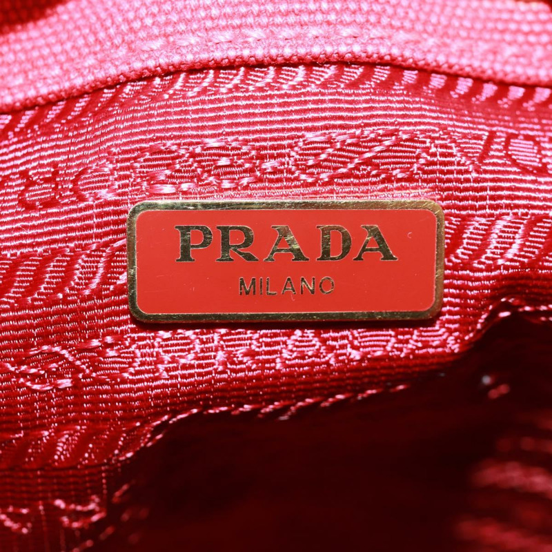 【日本直送】PRADA 草編帆布米紅色單肩包 正品 167958V-17