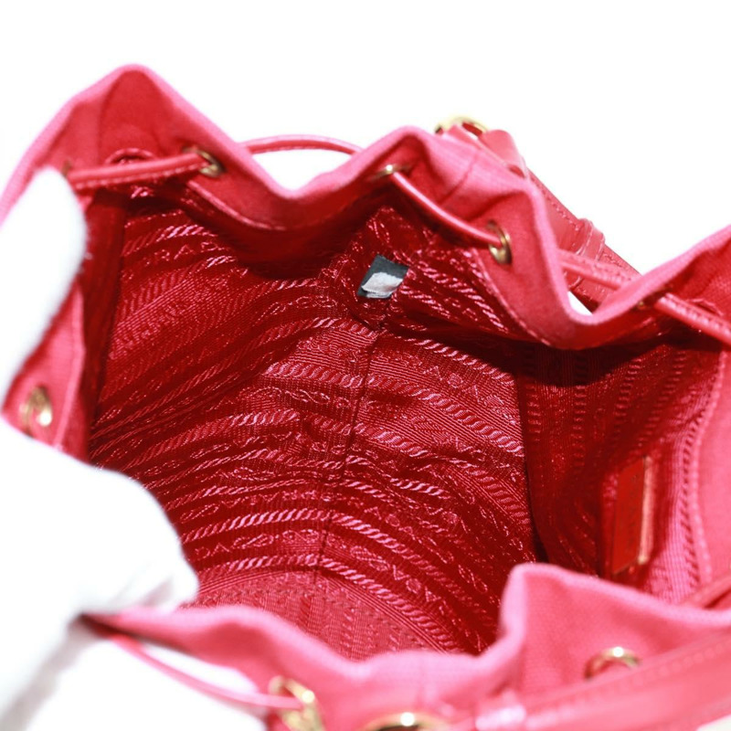 【日本直送】PRADA 草編帆布米紅色單肩包 正品 167958V-18