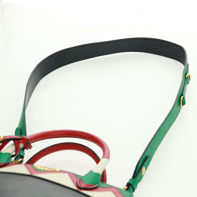 【日本直送】PRADA 手提包 皮革 2way 黑色 金色 Auth 166406V-14