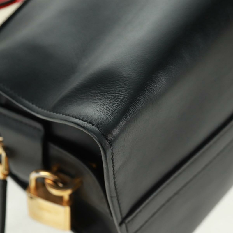 【日本直送】PRADA 手提包 皮革 2way 黑色 金色 Auth 166406V-15