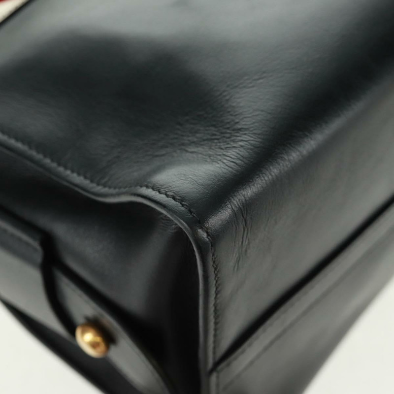 【日本直送】PRADA 手提包 皮革 2way 黑色 金色 Auth 166406V-17