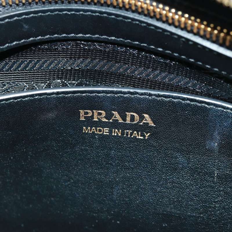 【日本直送】PRADA 手提包 皮革 2way 黑色 金色 Auth 166406V-24