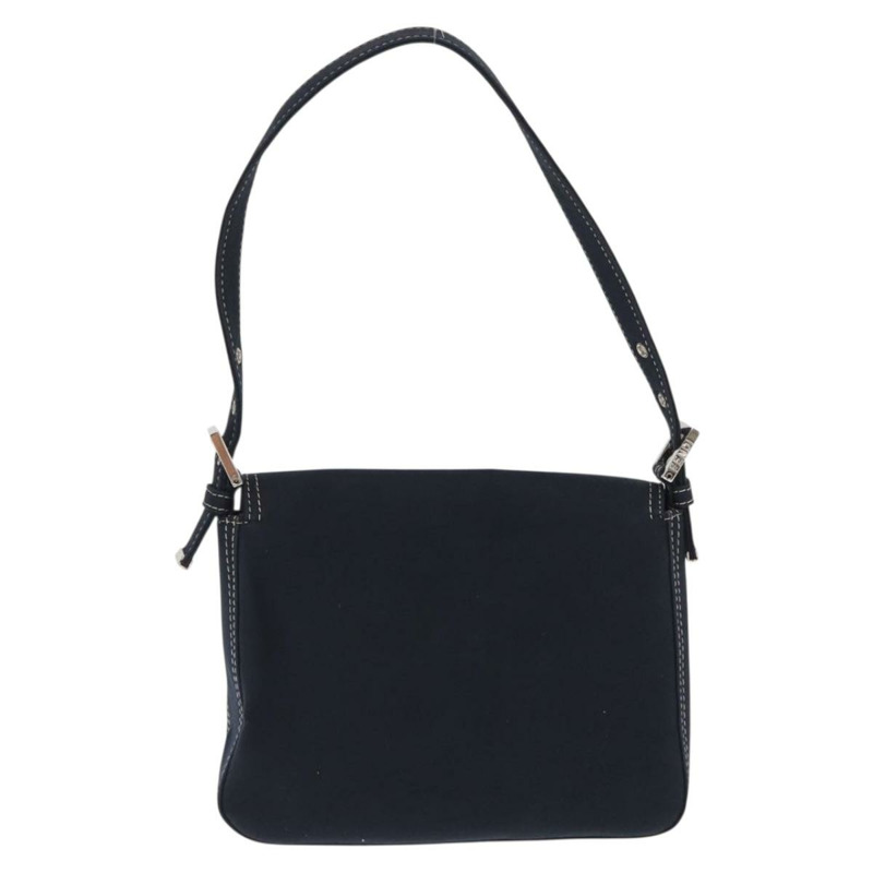 【日本直送】FENDI Mamma Baguette 肩背包 帆布 海軍藍 銀色 正品 ka1887SAV-1