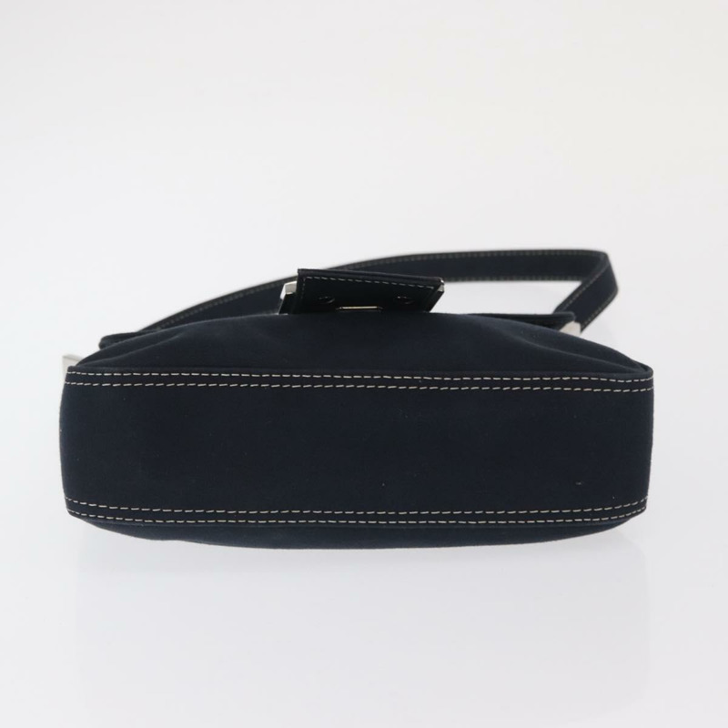 【日本直送】FENDI Mamma Baguette 肩背包 帆布 海軍藍 銀色 正品 ka1887SAV-4