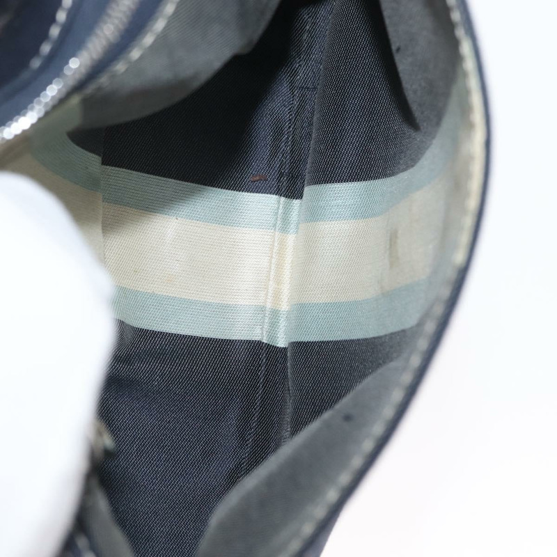 【日本直送】FENDI Mamma Baguette 肩背包 帆布 海軍藍 銀色 正品 ka1887SAV-9