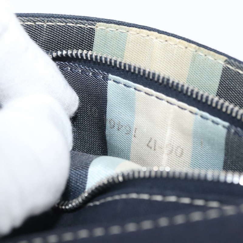 【日本直送】FENDI Mamma Baguette 肩背包 帆布 海軍藍 銀色 正品 ka1887SAV-10