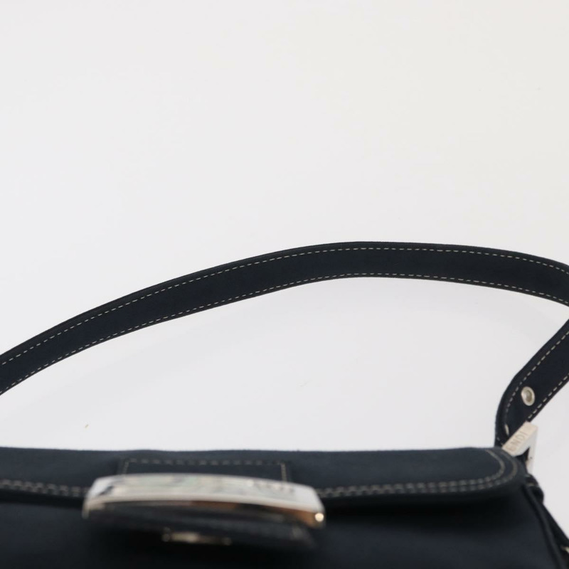 【日本直送】FENDI Mamma Baguette 肩背包 帆布 海軍藍 銀色 正品 ka1887SAV-13