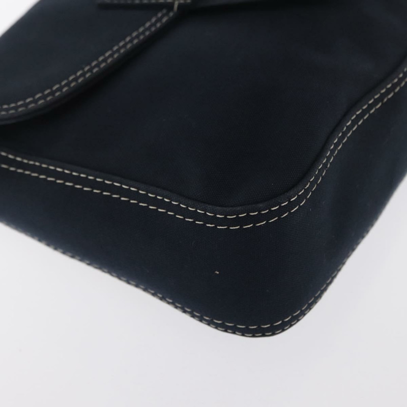 【日本直送】FENDI Mamma Baguette 肩背包 帆布 海軍藍 銀色 正品 ka1887SAV-14