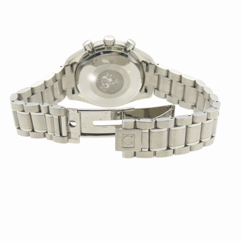 成色極佳的歐米茄超霸系列三曆3523.30自動腕錶，銀色不鏽鋼錶殼，具備三曆和日期星期顯示功能。 1306-4