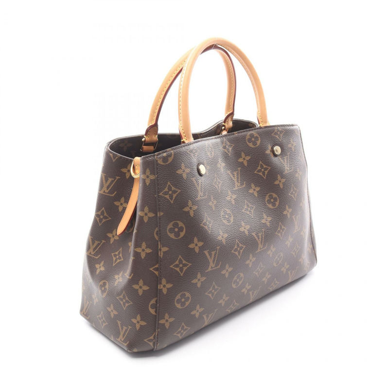 路易威登 Montaigne MM 單肩手提包 M41056 Monogram 皮革 棕色 二手-1