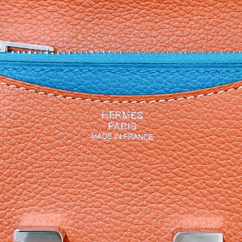 TK1943	愛馬仕 迷你 康康 Hermes Constance Slim Evercolor Cuivre x Bleu Royal x PHW-13