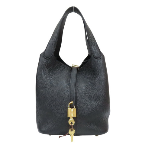 黑色 Taurillon牛皮 Picotin Lock 22 手提包 B刻 金扣【HERMES 愛馬仕】