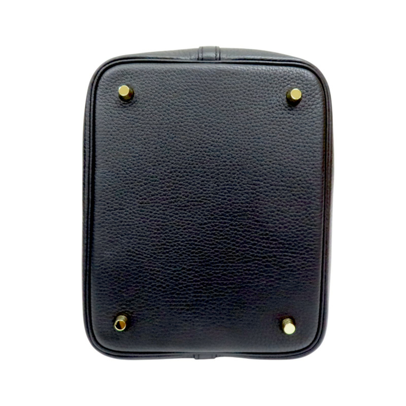 黑色 Taurillon牛皮 Picotin Lock 22 手提包 B刻 金扣【HERMES 愛馬仕】-3