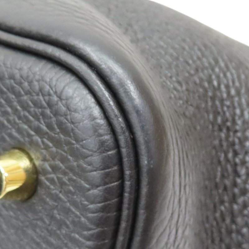 黑色 Taurillon牛皮 Picotin Lock 22 手提包 B刻 金扣【HERMES 愛馬仕】-9