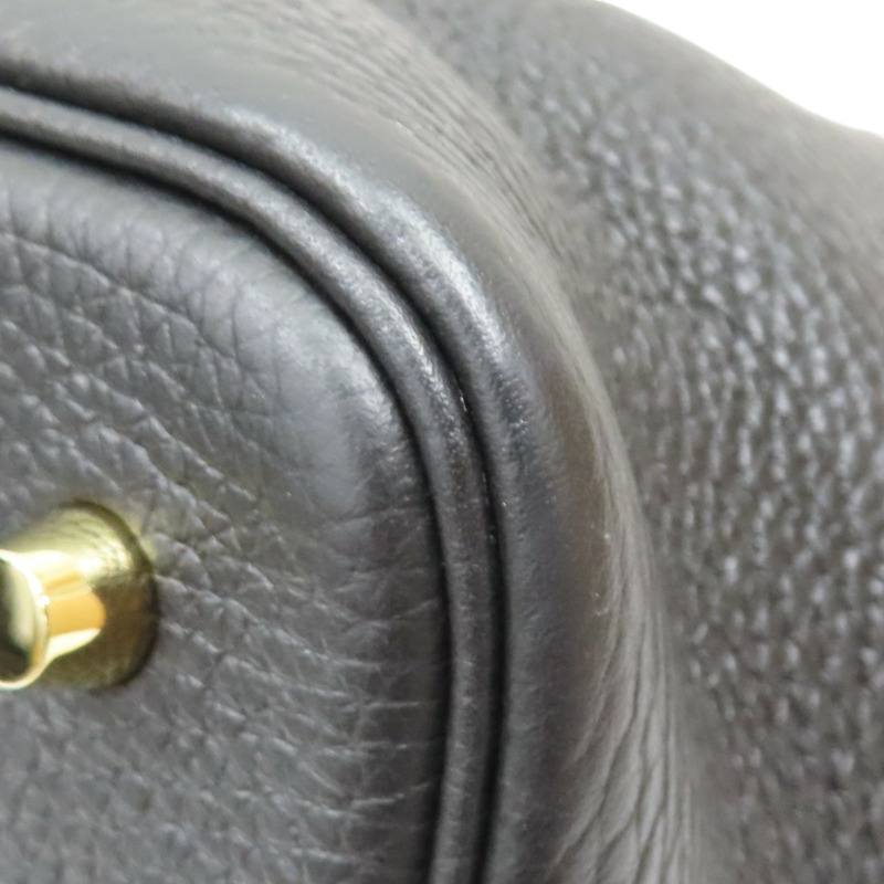 黑色 Taurillon牛皮 Picotin Lock 22 手提包 B刻 金扣【HERMES 愛馬仕】-11