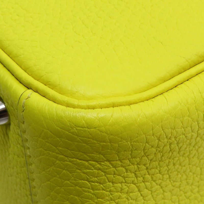 萊姆黃 Taurillon牛皮 Mini Lindy 肩背包 U刻 銀釦【HERMES 愛馬仕】-11