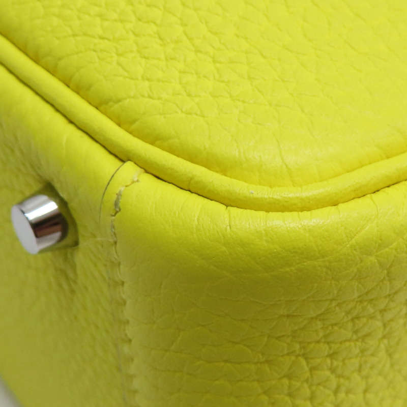 萊姆黃 Taurillon牛皮 Mini Lindy 肩背包 U刻 銀釦【HERMES 愛馬仕】-13