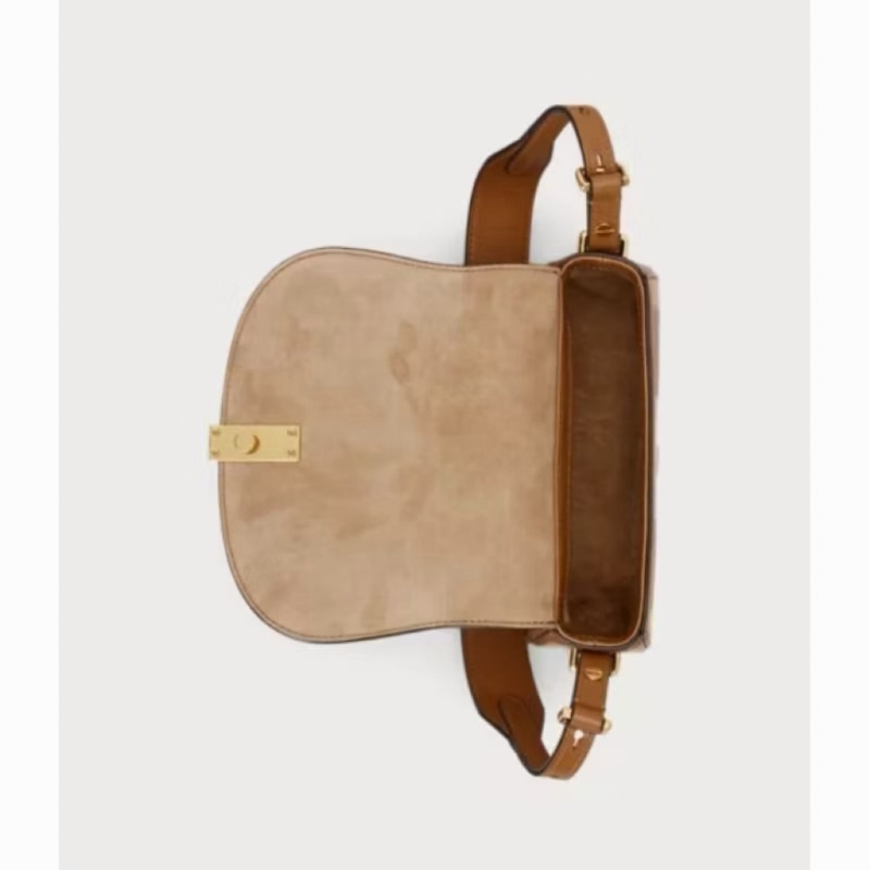 真皮質感滿分 Ralph Lauren Polo ID 系列 專櫃 真皮馬鞍包 經典焦糖咖-5