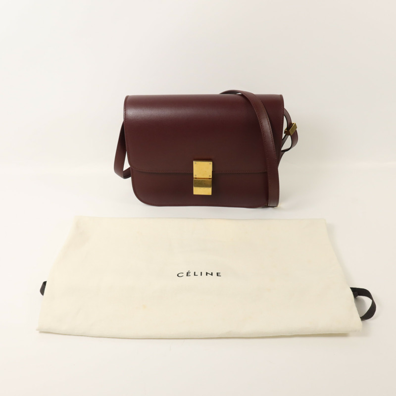 CELINE 牛皮皮革Classic Box金扣肩背袋-10
