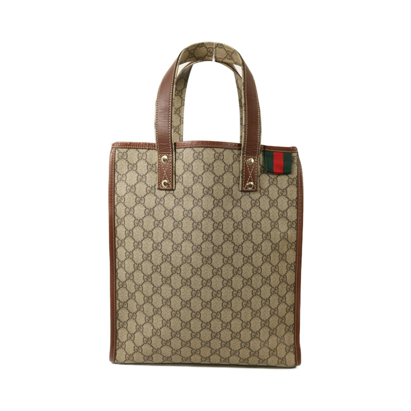 GUCCI 塗層帆布Tote Bag金扣手挽袋-0