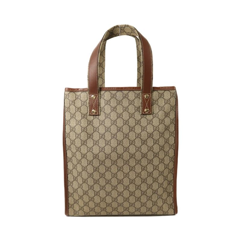 GUCCI 塗層帆布Tote Bag金扣手挽袋-1