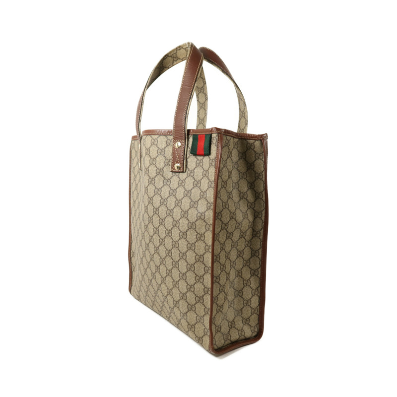 GUCCI 塗層帆布Tote Bag金扣手挽袋-2