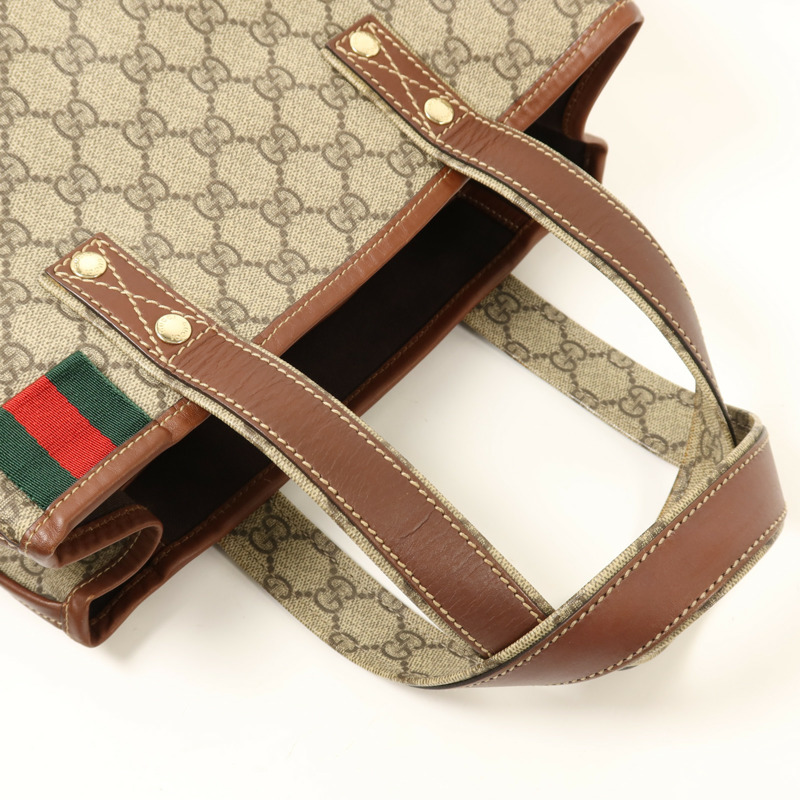 GUCCI 塗層帆布Tote Bag金扣手挽袋-7