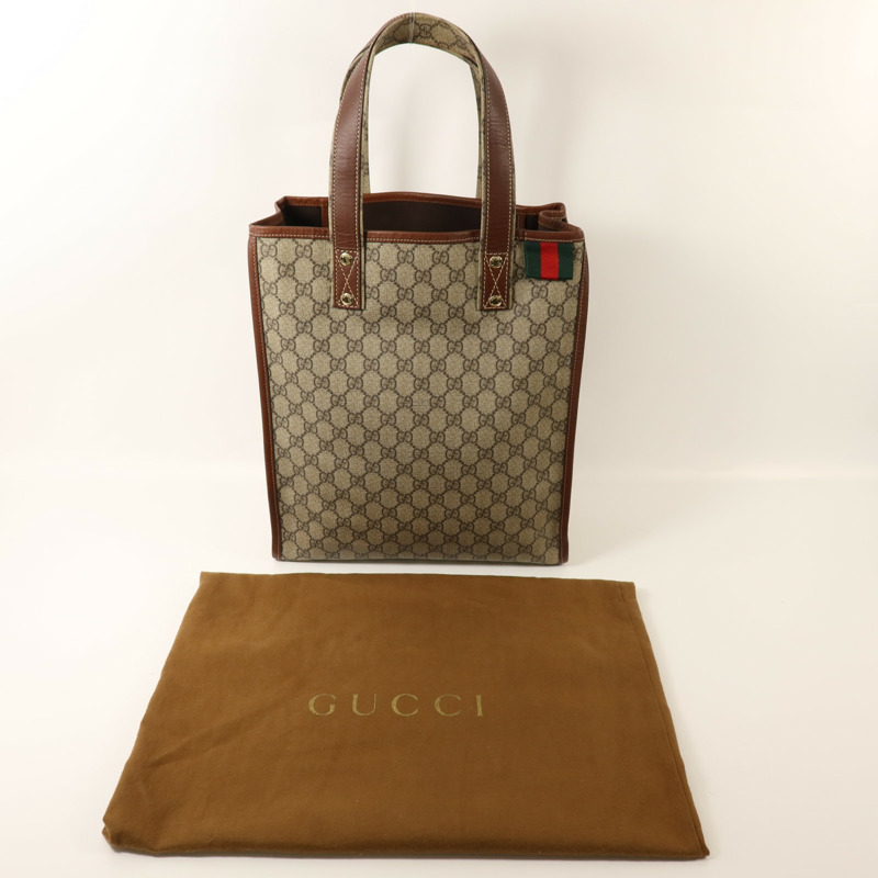 GUCCI 塗層帆布Tote Bag金扣手挽袋-9