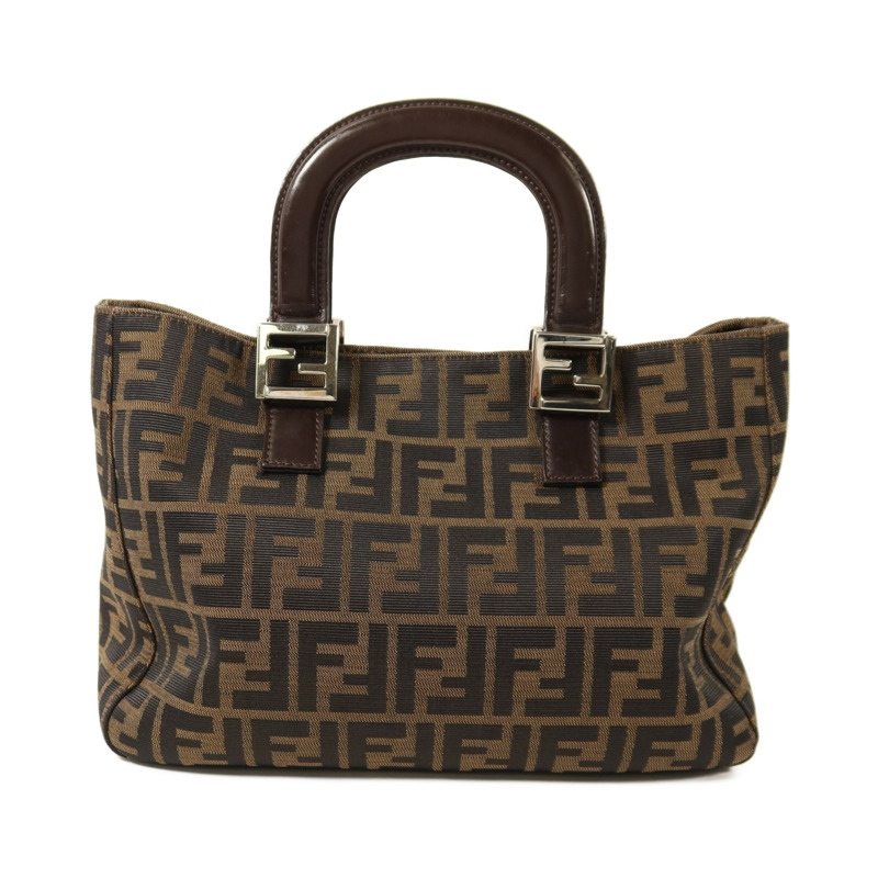 FENDI 帆布Zucca Small Tote Bag銀扣手挽袋-1