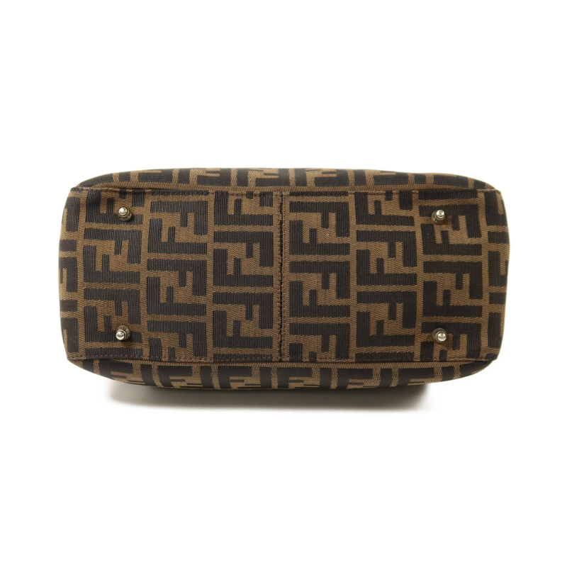 FENDI 帆布Zucca Small Tote Bag銀扣手挽袋-3
